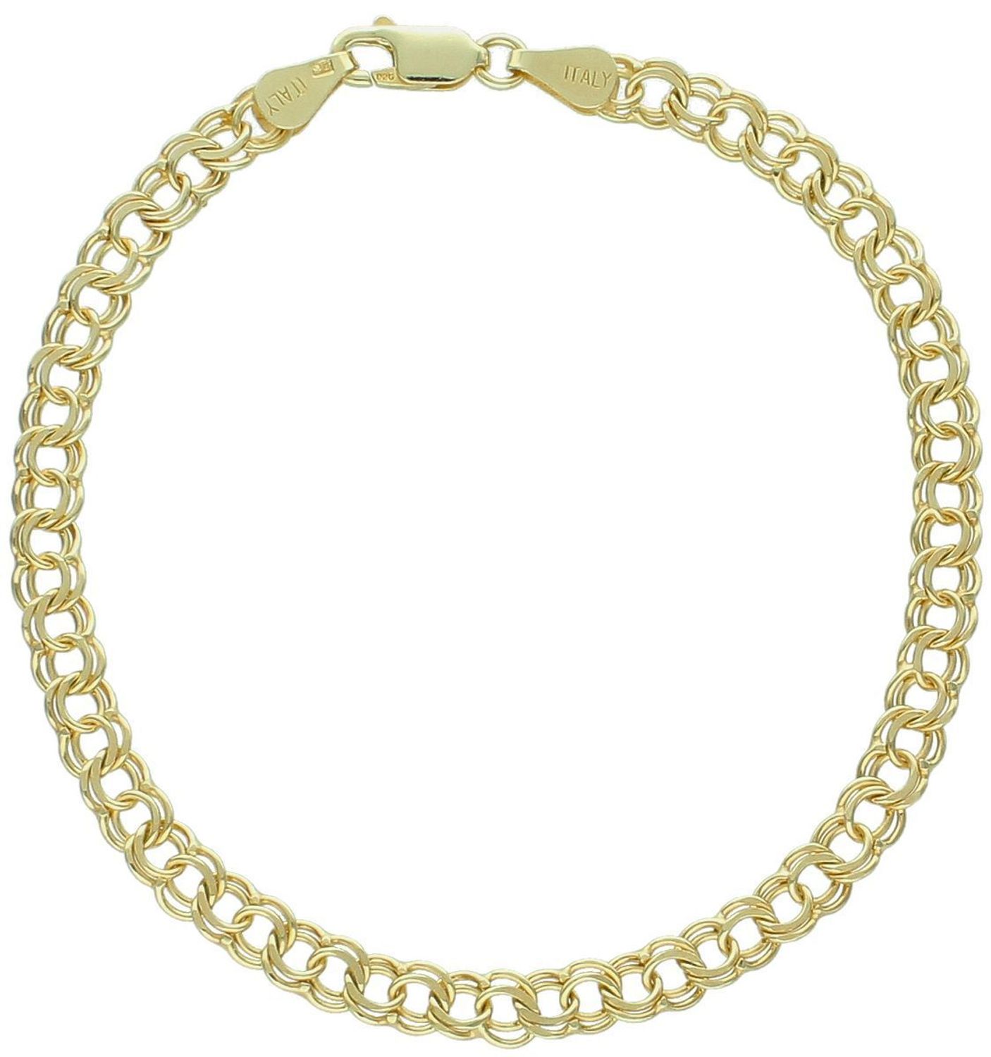 Bransoletka srebrna pozłacana próba 925, garibldi DIA-BRA-12527-925 5,4mm.jpg